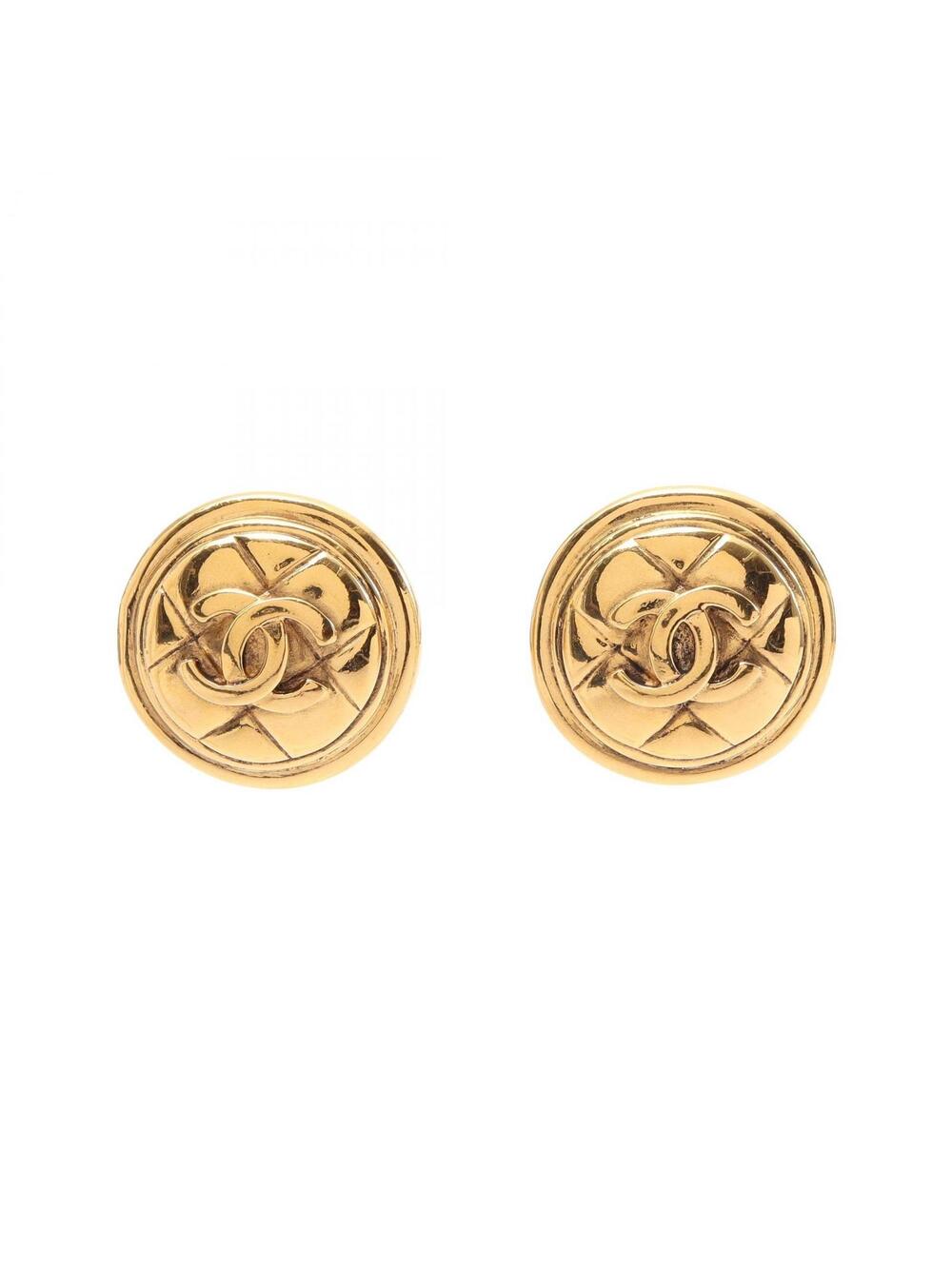 Chanel Coco Mark Earring Gold Plated #368754C69B